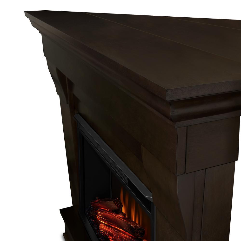Chateau 41 in. Corner Electric Fireplace in Dark Walnut - Super Arbor