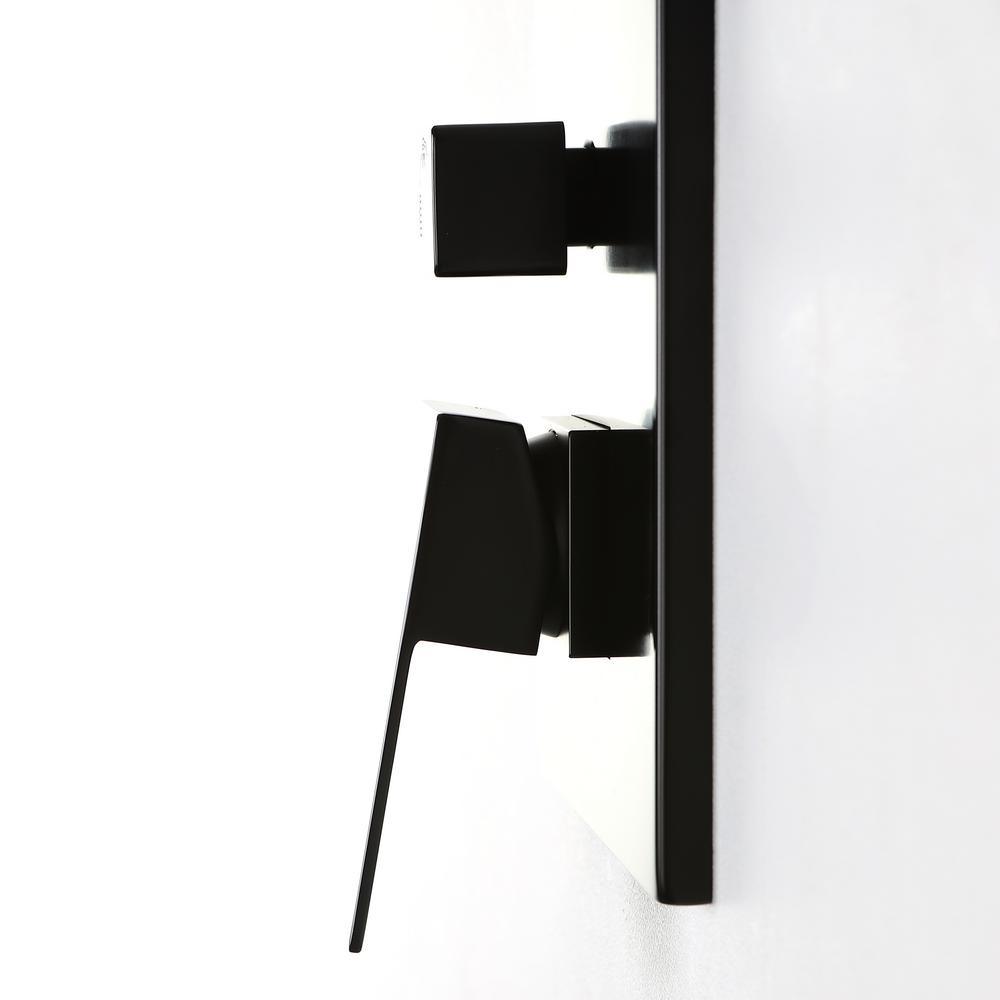1-Spray Patterns with 2.5 GPM 10 in. Wall Mount Rain Dual Shower Heads in Matte Black, Shower System / Faucet Set - Super Arbor