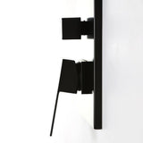 1-Spray Patterns with 2.5 GPM 10 in. Wall Mount Rain Dual Shower Heads in Matte Black, Shower System / Faucet Set - Super Arbor