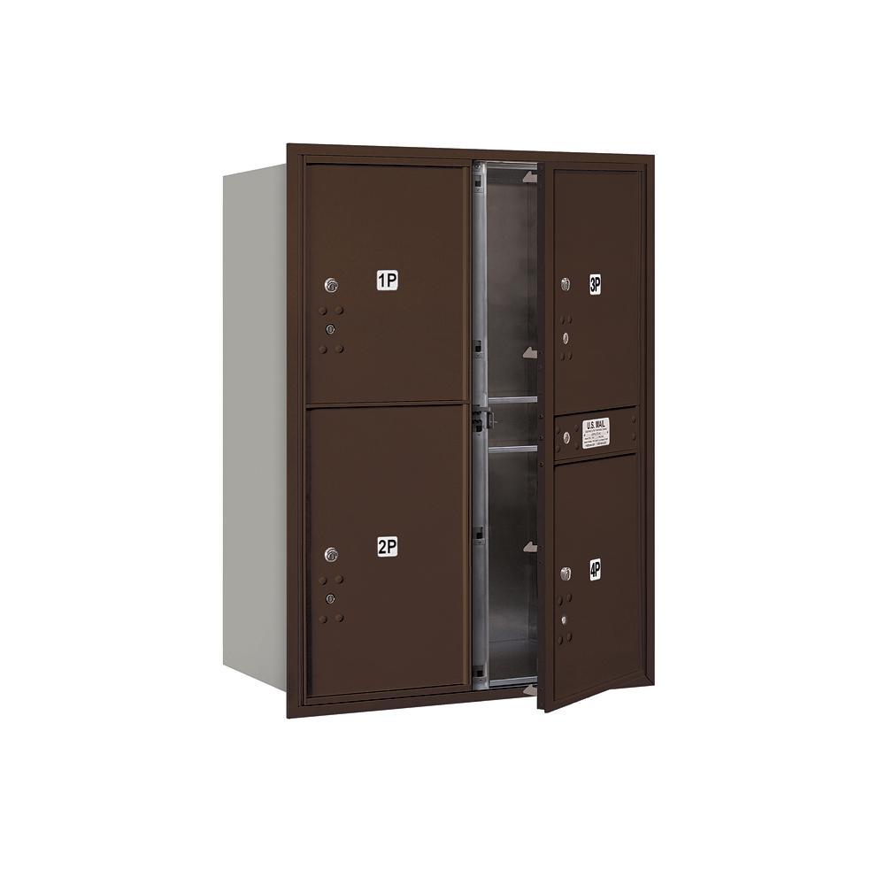 3700 Horizontal Series 3-Parcel Locker Recessed Mount Mailbox - Super Arbor