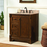 Creedmoor 30 in. W x 34 in. H Vanity Cabinet Only in Walnut - Super Arbor