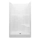 Everyday Diagonal Tile AFR 48 in. x 36 in. x 76 in. 1-Piece Shower Stall with Right Seat and Center Drain in White - Super Arbor
