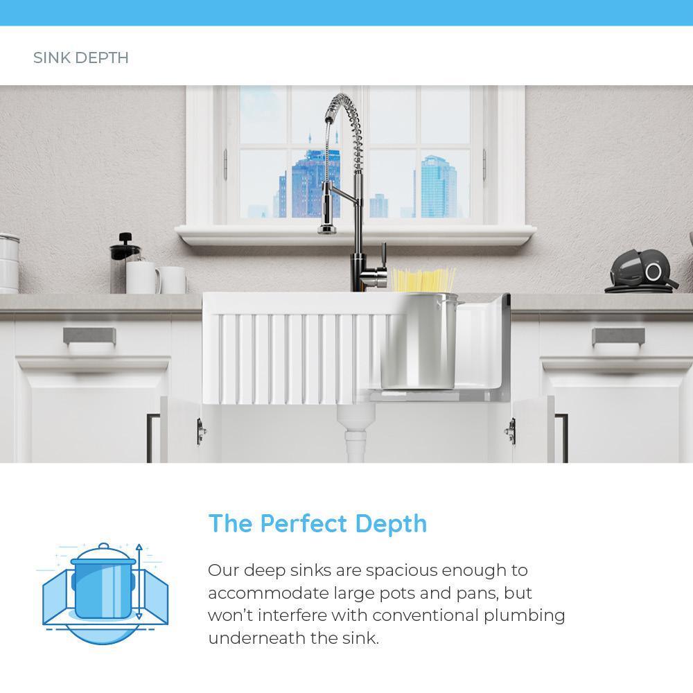 Farmhouse Apron Front Fireclay 33 in. 60/40 Double Bowl Kitchen Sink - Super Arbor