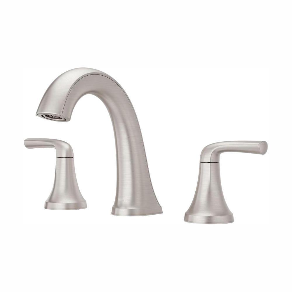 Ladera 8 in. Widespread 2-Handle Bathroom Faucet in Spot Defense Brushed Nickel - Super Arbor