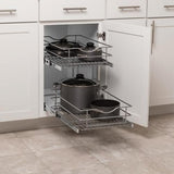 Simply Put 14-in W x 19.1875-in H 2-Tier Pull Out Metal Soft Close Baskets & Organizers