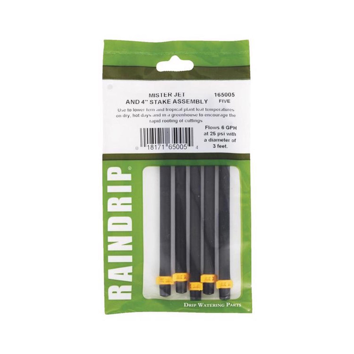 Raindrip Full-Circle Drip Irrigation Bubbler, 6 GPH, 5-Pack