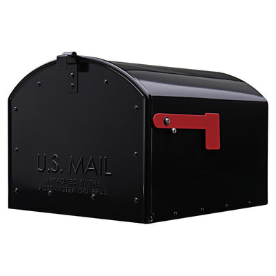 Storehouse Extra Large, Steel, Post Mount Mailbox, Black - Super Arbor