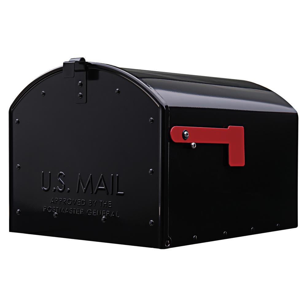 Storehouse Extra Large, Steel, Post Mount Mailbox, Black - Super Arbor