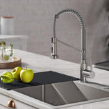 Loften All-in-One Dual Mount Drop-In Stainless Steel 33in. Single Bowl Kitchen Sink with Pull Down Faucet in Chrome - Super Arbor
