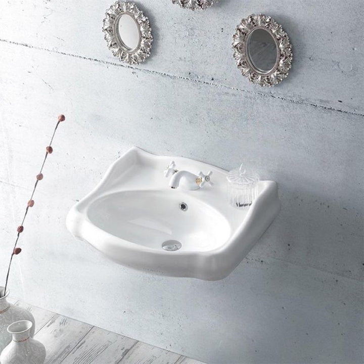 Nameeks 1837 Wall Mounted Bathroom Sink in White