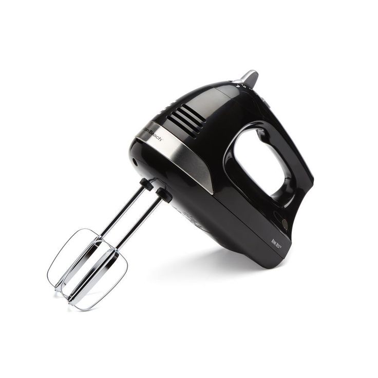 6-Speed Black Hand Mixer with Snap-On Case