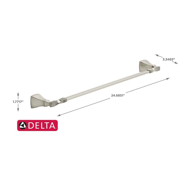 Delta Sawyer 18-in Satin Nickel Wall Mount Single Towel Bar