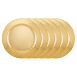 13 in. Decor Champagne SS Hammered Rim Charger Plate (Set of 6)