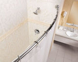 54 in. - 72 in. Adjustable Length Curved Shower Rod in Chrome