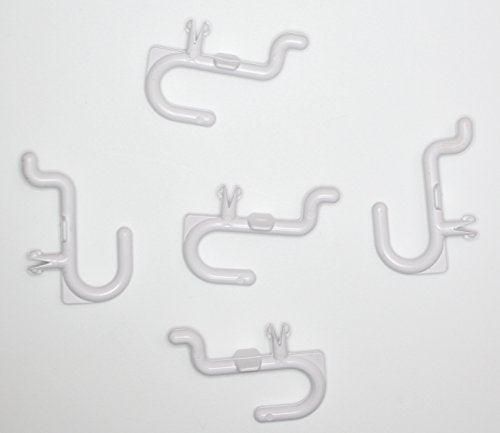 White Peg Board Hook Kit Garage Tool Storage Pegboard 50 pieces J Hook Style