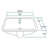 MR Direct Undermount Porcelain Bathroom Sink in White with Pop-Up Drain in Brushed Nickel