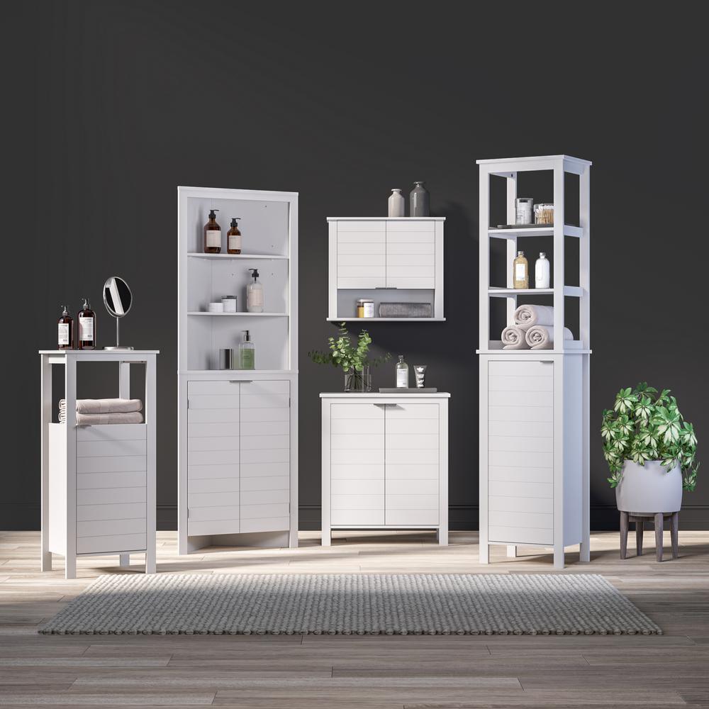 Madison 23.63 in. W x 11.81 in. D x 27.56 in. H 2-Door Floor Cabinet in White - Super Arbor