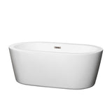 Mermaid 71 in. Acrylic Flatbottom Center Drain Soaking Tub in White - Super Arbor