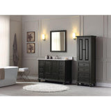 Thompson 24 in. W x 68 in. H x 16 in. D Bathroom Linen Storage Cabinet in Charcoal Glaze - Super Arbor