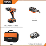 18-Volt Cordless 2-Speed 1/2 in. Compact Drill/Driver Kit and Portable Power Source - Super Arbor