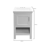 Spa 18-1/2 in. W Bath Vanity in Dove Gray with Cultured Marble Vanity Top in White with White Sink