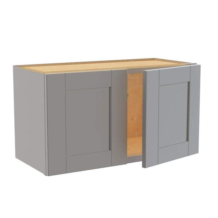 Home Decorators Collection Washington Veiled Gray Plywood Shaker Assembled Wall Kitchen Cabinet Soft Close 24 in. W 24 D in. 15 in. H