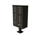 16-Mailboxes 1-Outgoing Mail Compartment 2-Parcel Lockers Pedestal Mount Cluster Box Unit - Super Arbor