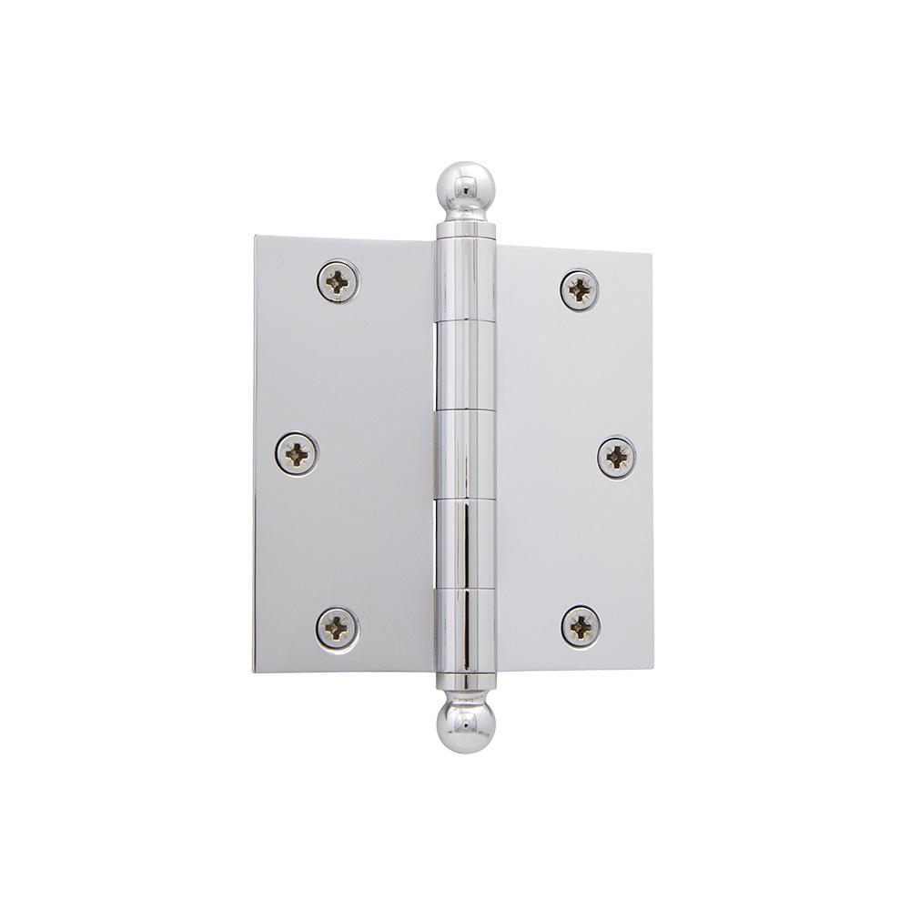 Nostalgic Warehouse 3.5 in. Antique Pewter Ball Tip Residential Hinge with 5/8 in. Radius Corners - Super Arbor