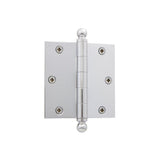 Nostalgic Warehouse 3.5 in. Antique Pewter Ball Tip Residential Hinge with 5/8 in. Radius Corners - Super Arbor