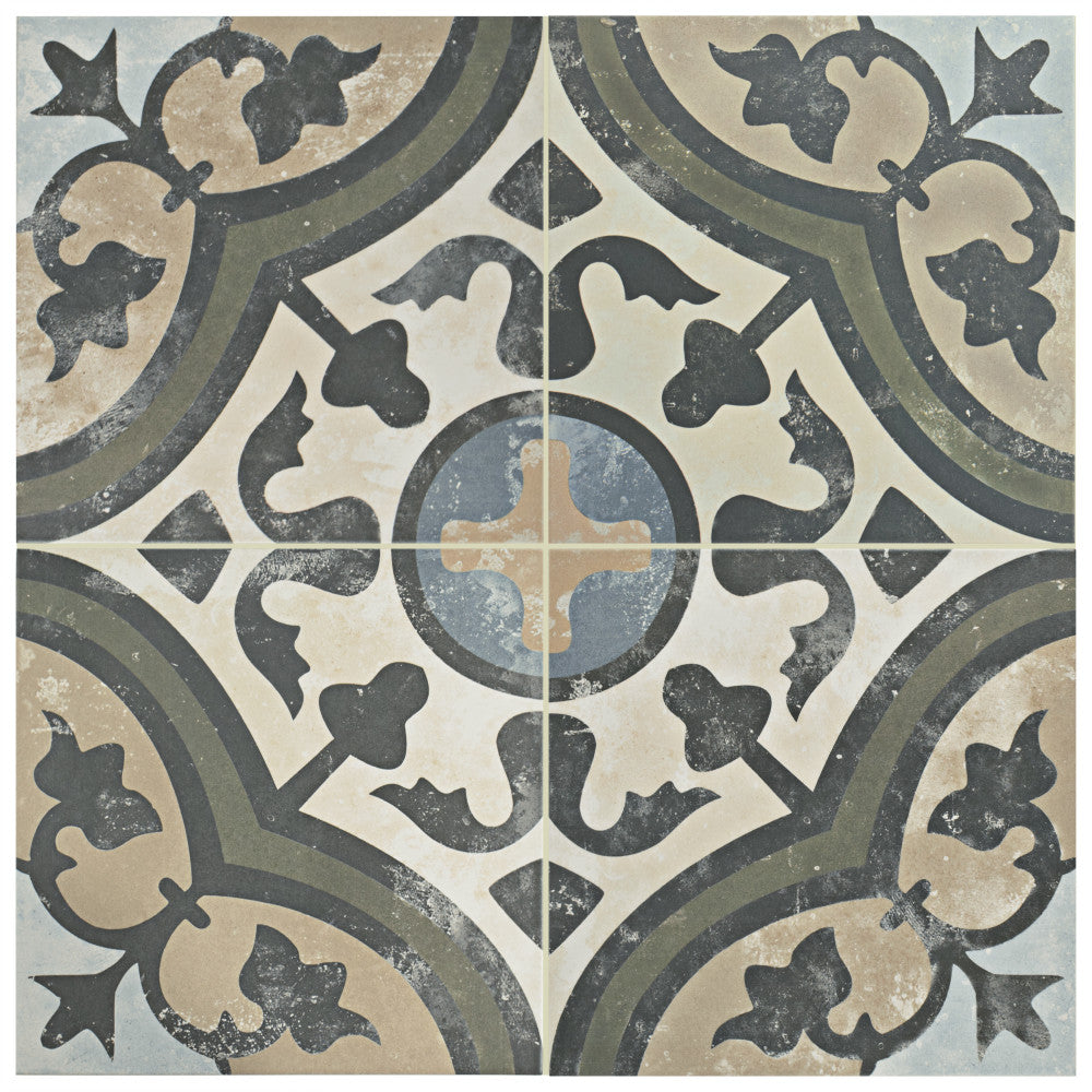 Merola Tile Evoque Carthusian 9-3/4 in. x 9-3/4 in. Porcelain Floor and Wall Tile, Beige (10.88 sq. ft./Case)