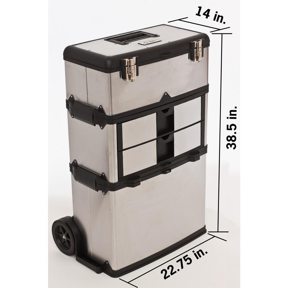 21.5 in. W Stainless Steel 3-in-1 Suitcase Tool Box - Super Arbor