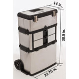 21.5 in. W Stainless Steel 3-in-1 Suitcase Tool Box - Super Arbor
