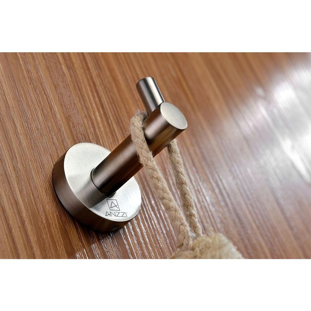 Caster Series Single Robe Hook in Brushed Nickel - Super Arbor
