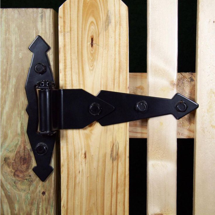Everbilt 8 in. Black Decorative Spring Gate Tee Hinge (2-Pack)