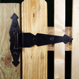 Everbilt 8 in. Black Decorative Spring Gate Tee Hinge (2-Pack)