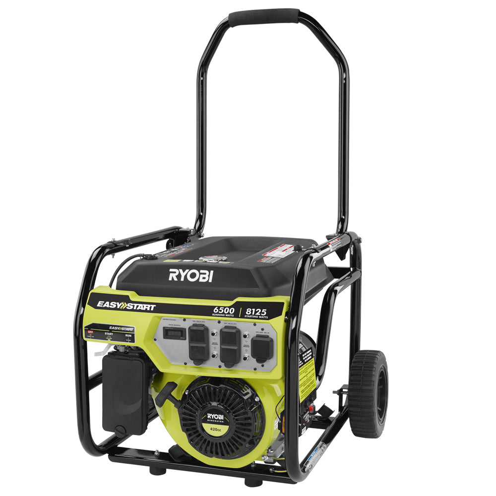RYOBI 6,500-Watt Gasoline Powered Portable Generator with CO Shutdown Sensor