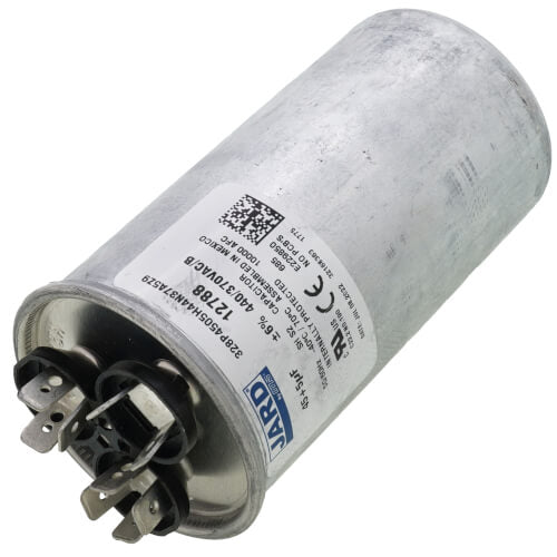Lennox 89M80 capacitor - detail view (Voltage: 440v; MFD: 45/5)