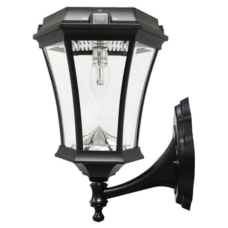 Victorian Bulb Series Single Black Integrated LED Outdoor Solar Lamp with 3-Mounting Options and GS Solar LED Light Bulb