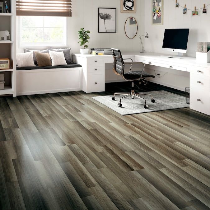 Style Selections Aged Gray Oak 8-mm T x 7-in W x 50-in L Wood Plank Laminate Flooring (21.44-sq ft / Carton)