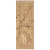 30 in. x 80 in. 2-Panel Solid Core Unfinished Knotty Alder Interior Barn Door Slab - Super Arbor