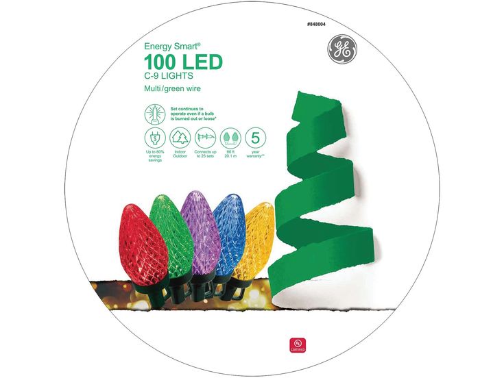 GE Energy Smart 100-Count 66-ft Multicolor LED Plug-In Christmas String Lights