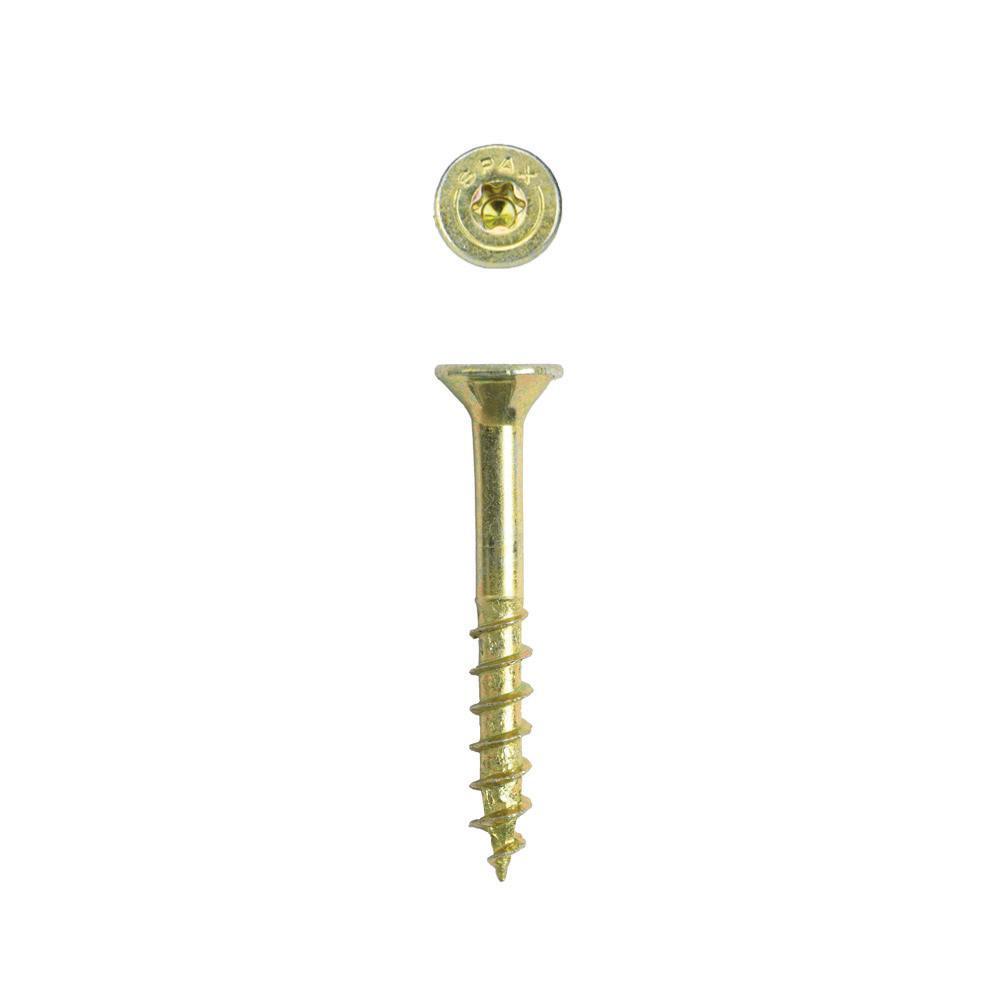 #8 x 1-1/4 in. T-Star Plus Drive Flat Head Partial Thread Yellow Zinc Multi-Material Screw (240 per Box)