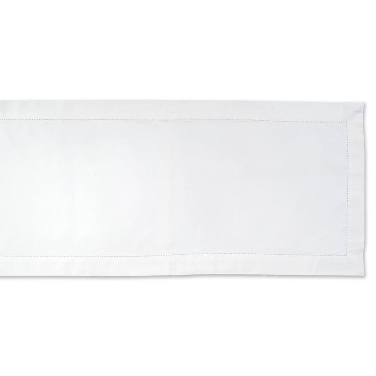 Off-White Hemstitch Cotton Table Runner