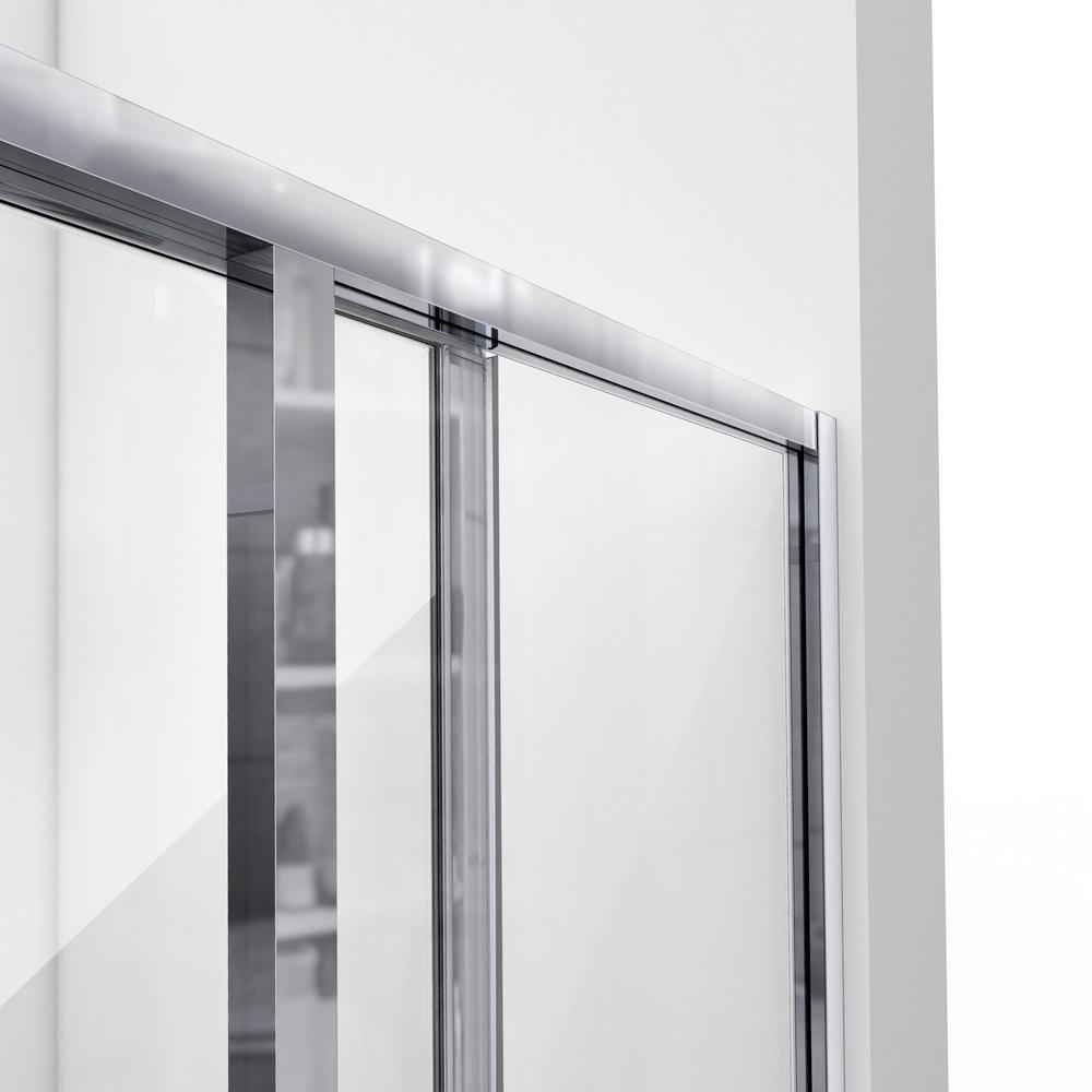 Cornerview 34-1/2 in. x 72 in. Framed Corner Sliding Shower Door Enclosure in Chrome without Handle - Super Arbor