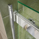 Essence 56 to 60 in. x 76 in. Semi-Frameless Sliding Shower Door in Brushed Nickel - Super Arbor