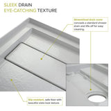Linear 30 in. x 60 in. Single Threshold Shower Base with a Right Drain in Grey - Super Arbor