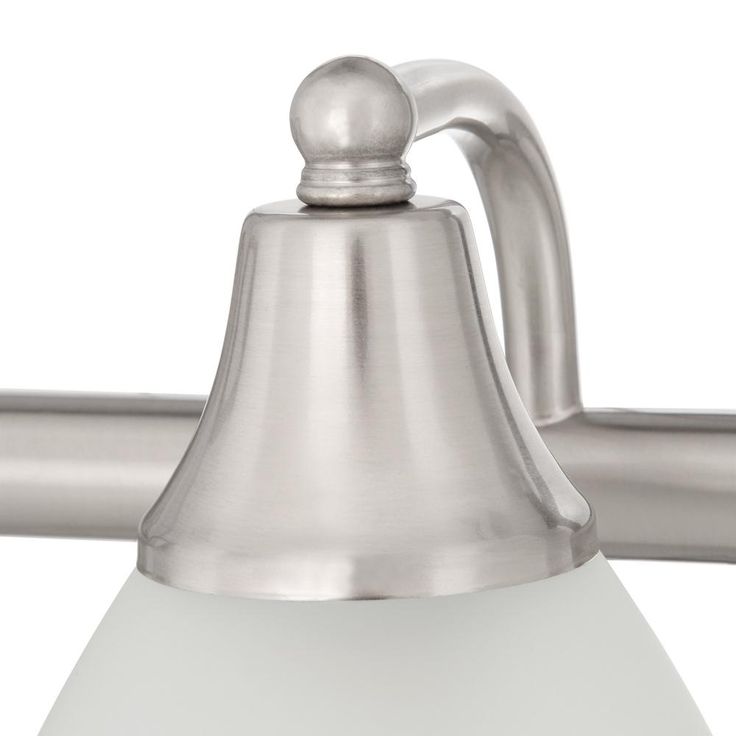 Estorial 3-Light Brushed Nickel Vanity Light with Frosted Glass Shades and Bath Set (4-Piece)