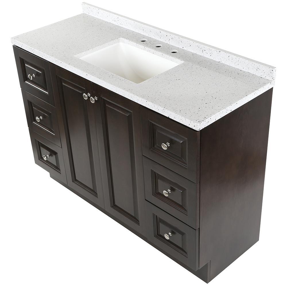 Northwood 49 in. W x 19 in. D Vanity in Dusk with Solid Surface Vanity Top in Silver Ash with White Sink - Super Arbor