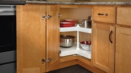 Rev-A-Shelf 24 in Almond Polymer Kidney Lazy Susan, 2-Shelf