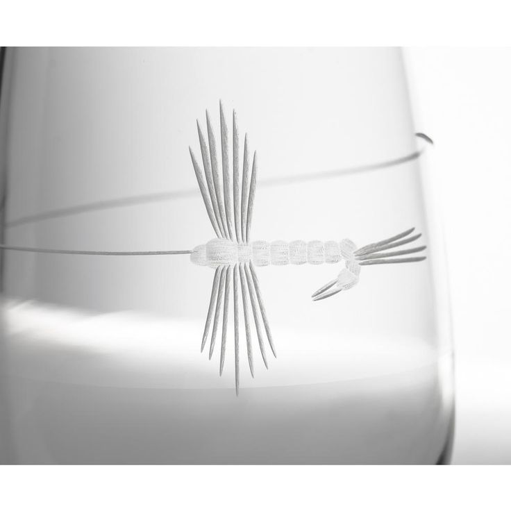 Fly Fishing 17 fl.oz Stemless Wine Glasses Set (Set of 2)